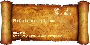 Mitelman Liliom névjegykártya